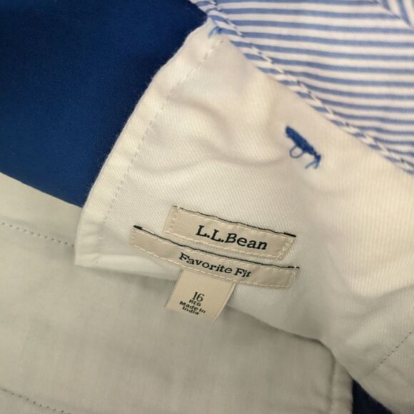 LL Bean Chinos Favorite Fit Capri Cropped Pants Blue - Picture 3 of 6